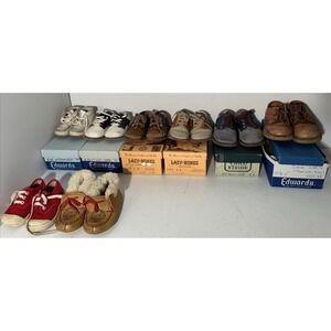 Vtg Baby Toddler Wide Shoe Lot Edwards StrideRite Keds Baby 3.5 D To Toddler 8D